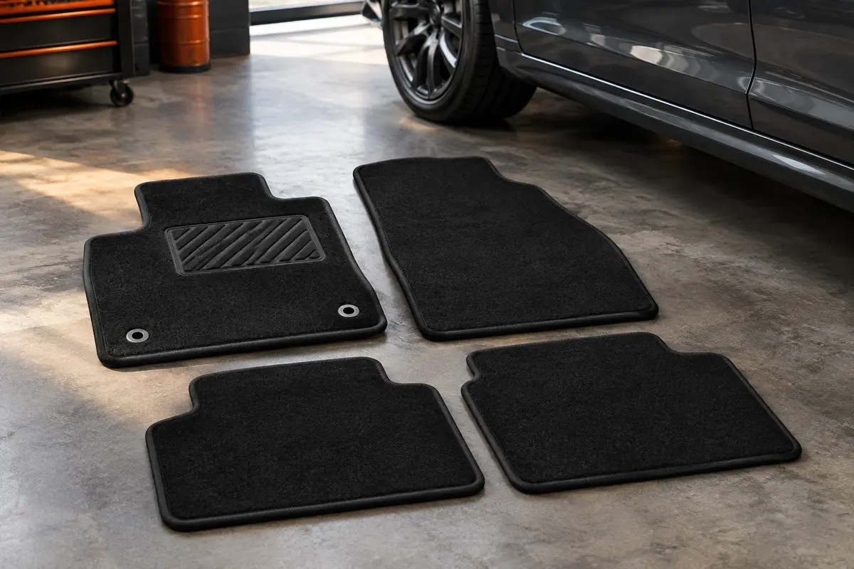 Jeu de tapis de sol en velours noir avec œillets et talonnette renforcée pour Tucson et Sportage IV